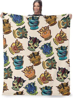 Northwest How to Train Your Dragon Silk Touch Sherpa Throw Blanket 50x60 Dragon